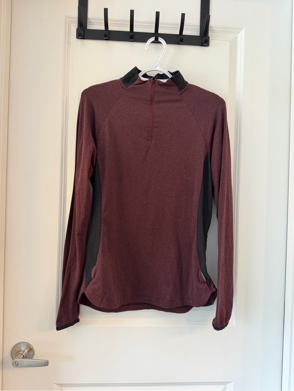 REI Long Sleeve Quarter-Zip Performance Top in Burgundy, women’s medium